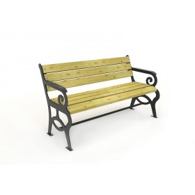 13 B Wooden Bench with Cast Iron Legs